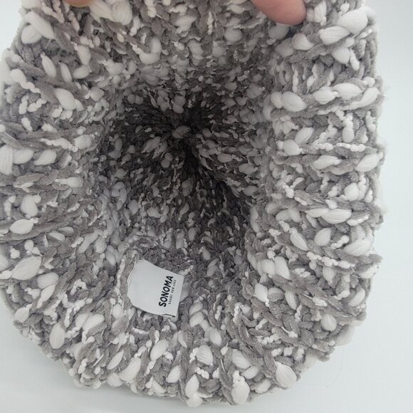 SONOMA Hat Women's‎ The Supercozy Winter Knit Black White Polyester - Picture 4 of 6
